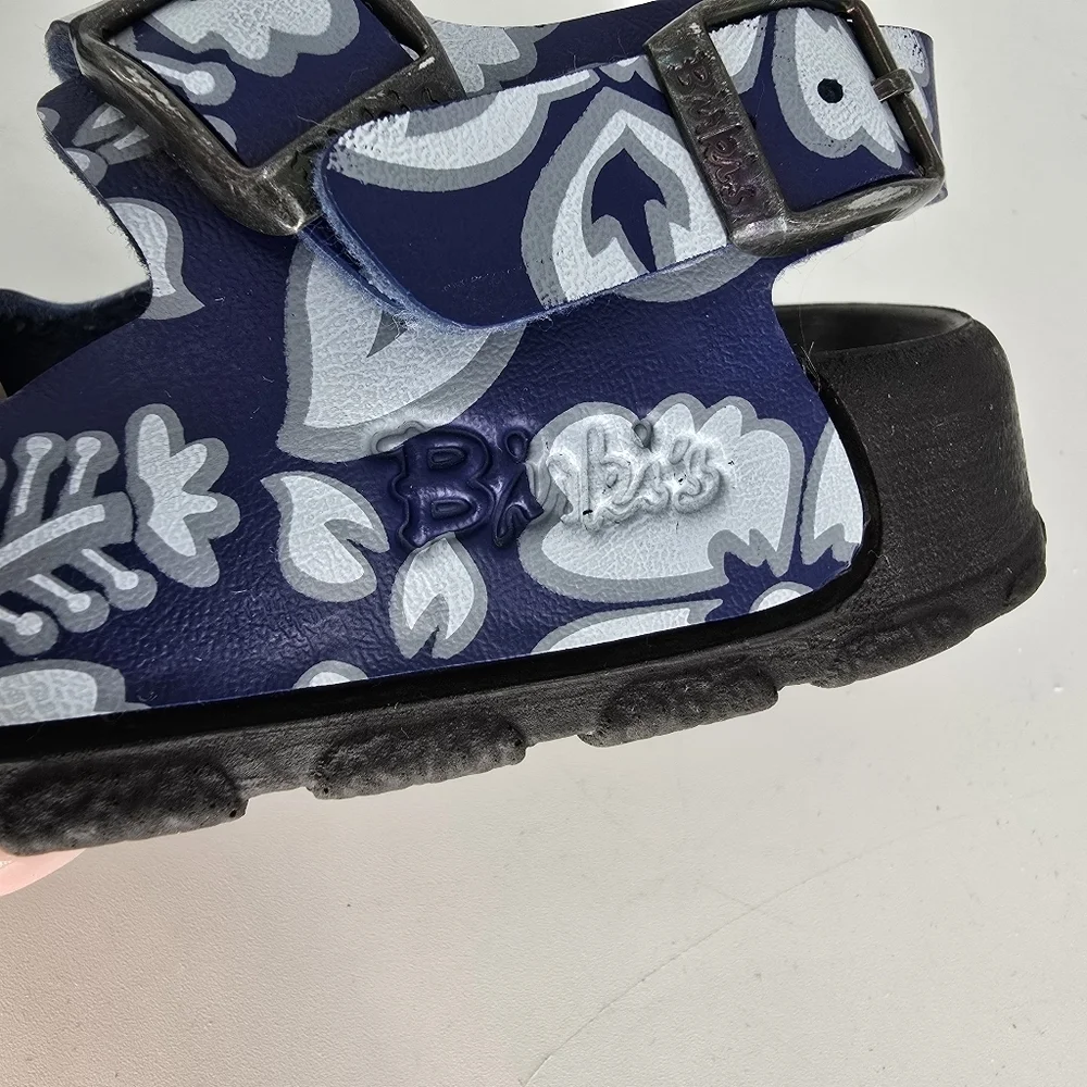 Birkis Birkenstock Blue Floral Adjustable Back & Top Straps sandals kids 7